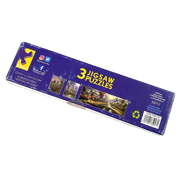 Ceaco Thomas Kinkade 3 Jigsaw Puzzles Boxed Set Popular Artist Family Hobby 2021 - Picture 2 of 6